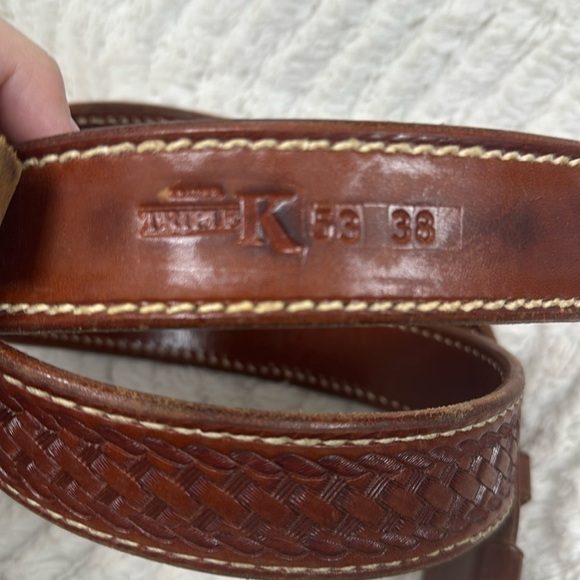 Triple K 53A walnut oil leather belt. size 38 - Picture 2 of 5